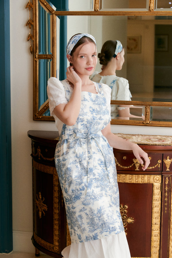 Classic Toile de Jouy Waterproof Apron