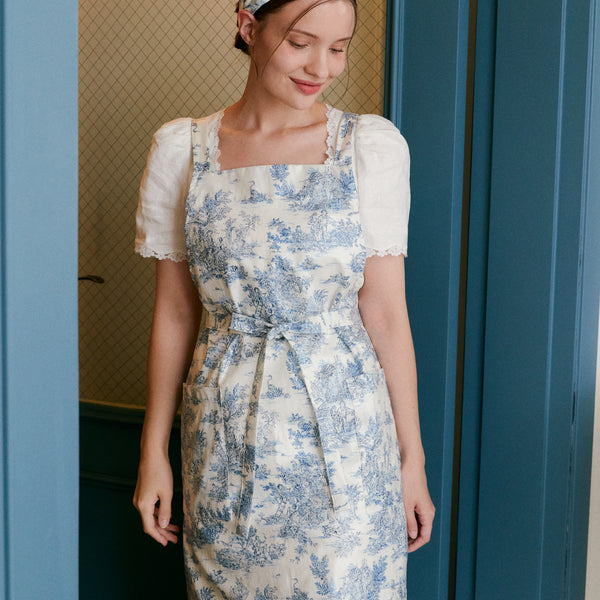 Classic Toile de Jouy Waterproof Apron