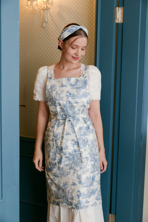 Classic Toile de Jouy Waterproof Apron