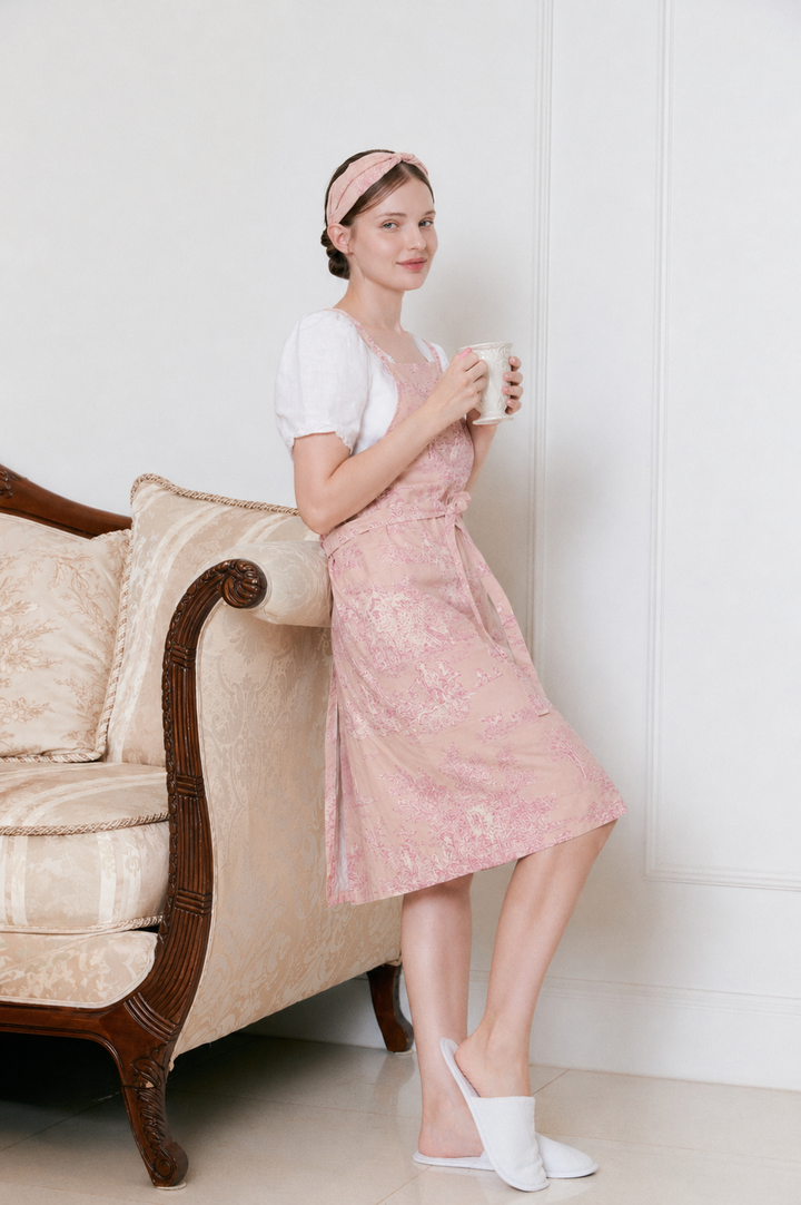 Vintage Pink Toile Waterproof Apron
